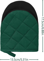 Short Oven Mitts, Heat Resistant 500°F, Silicone Grip Kitchen Gloves, Non-Slip - Image 2