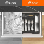Lifewit Expandable Silverware Organizer, Plastic Utensil Tray - Image 4