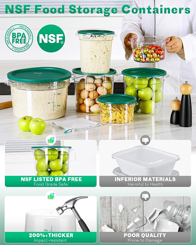 4QT NSF Round Food Storage Containers - Image 5