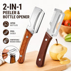 Roselli Wooden-Handled Stainless Steel Shredder and Peeler, Stainless Steel - Image 6