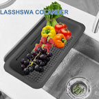 LASSHSWA Collapsible Colander for Kitchen, Over the Sink Strainer Basket for - Image 2