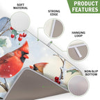 Winter Cardinal Birds Dish Drying Mat, Holly Berry Branches Dish Drying Mat - Image 3