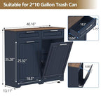 Double 10 Gallon Tilt Out Trash Can Cabinet - Image 2