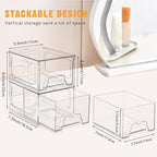 Stebopum 4 Pack Stackable Makeup Organizer, 4.4'' Tall Acrylic Bathroom Makeup - Image 2