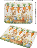 Giwawa Easter Bunny Dish Drying Mat Eggs Carrot Dishes Drainer Pad Absorbent - Image 2