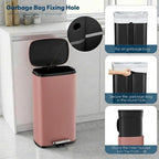 13.2 Gal Kitchen Trash Can, 50L Recycling or Garbage Bin, Brushed Stainless - Image 6