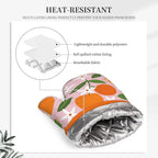 Tropical Fruit Oranges Silicone Oven Mitts Pan Mats Set of 2, Heat Resistant - Image 4