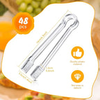 Nuogo 48 Pcs Plastic Buffet Serving Tongs 6.3 Inch One-off Clear Kitchen Tongs - Image 2
