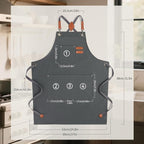 Chef Aprons for Men Women with Large Pockets, Cotton Canvas Water Repellent - Image 2