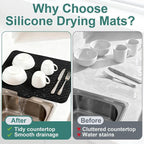 Silicone Dish Drying Mat 23x17, Food-Grade Silicone, Easy Clean Pad - Image 5
