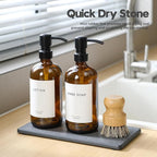 2PCS 10"x 5" Large Bathroom Sink Vanity Trays, Water Absorbing Diatomite Stone - Image 2