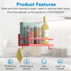 Magnetic Spice Rack Organizer Refrigerator Spice Storage Shelf（Red 2 pack - Image 2