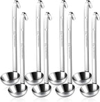 8pcs Stainless Steel Ladle 2 Oz Soup Ladle 10" long Spoon Heavy-Duty Metal by LiveNaturallyLiveBarafat