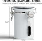 Veken Coffee Canister with Window, Airtight Stainless Steel Kitchen Food - Image 2