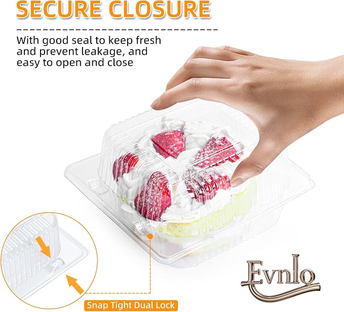 Evnlo 100 Count Clear Plastic Containers - Image 2