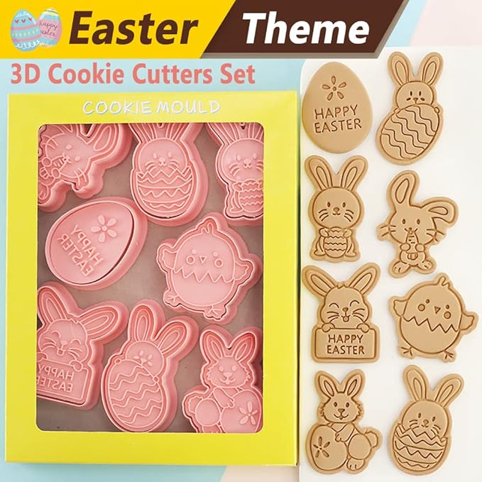 8 Pcs Cookie Cutters Set 3D Holiday Cookie Cutters - Image 6