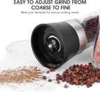 Hotder Premium Pepper and Salt Grinder Set of 2-Refillable Coarseness - Image 3