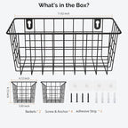 MaraFansie Hanging Kitchen Baskets Wire Storage Basket Adhesive and Screws - Image 7