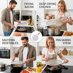 Splash Guard for Frying Pan, Frying Pan Screen Splatter Guard Set of 2 - Image 7