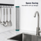 Tomorotec Stainless Steel Roll Up Dish Drying Rack, Foldable Over The Sink - Image 3