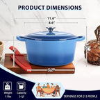 3 Qt Enameled Cast Iron Dutch Oven - Image 2