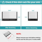 JASIWAY Roll Up Dish Drying Rack, Expandable Stainless Steel Portable Over The - Image 3