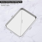 Baking Sheets Set of 2, Bastwe Stainless Steel Baking Pan Tray Cookie Sheet - Image 5