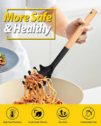 Silicone Pasta Fork and Ladle Spoon Set - Image 3