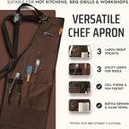 Asaya Chef and BBQ Apron with Bottle Opener and Hand Towel - 10oz Cotton Canvas - Image 2