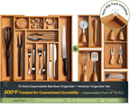 keechee 6-Piece Bamboo Drawer Organizer Set, 2.2" Deep Multi-Use Organizers by Keechee