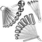 23 Pcs Stainless Steel Measuring Spoons Set by YUNNKEEY