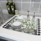 Spring Summer Daisy Floral Dish Drying Mat - Image 6