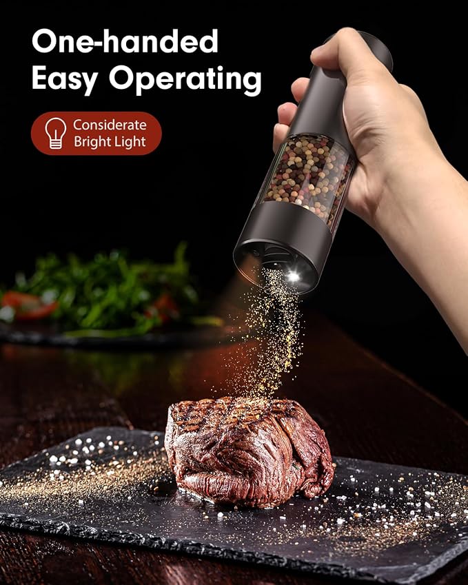 Upgraded Larger Capacity Electric Salt and Pepper Grinder Set Rechargeable - Image 2