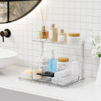 Yieach 2 Pack 14.5″ Deep Pull Out Under Sink Organizer, 10.8″ High 2 Tier Slide - Image 8