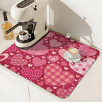 Valentine's Day Dish Drying Mat 16 x 18 Inch Heart Shaped Pattern Dish Drying - Image 7