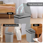 Yatmung 2 Pack - 2.5 Gallon Motion Sensor Bathroom Trash Can - Slim Smart Trash - Image 2
