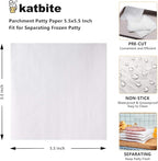 Katbite Hamburger Patty Paper 1000Pcs, 5.5"x5.5" Non Stick Parchment Paper - Image 2