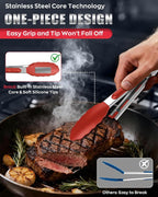 600ºF Heat Resistant Kitchen Tongs, Premium Locking Cooking Tongs - Image 5