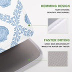 Summer Sea Shell Drying Mat 18x16 Inch, Light Blue Drying Mat - Image 4