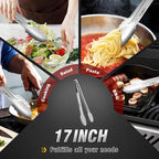 Walfos 17 Inch Extra Long Grill Tongs, Ultimate Stainless Steel BBQ Tongs - Image 7