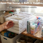 MOONEDGE 8 Pack Modular Clear Plastic Storage Organizer Bins – 4 Large & 4 - Image 7
