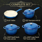 QuliMetal Enameled Cast Iron Cookware Set, 4-Piece Pots and Pans Set - Image 2