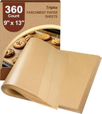 360 Count 9"x 13" Heavy Duty Parchment Paper Sheets by PremiumCookingPicks
