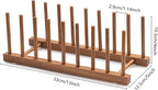 HBlife 2pcs Acacia Wooden Dish Dying Rack Pot Lid Plate Organizer Holder - Image 2