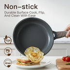 Pots and Pans Set Nonstick 22 Pcs, Ceramic cookware set Non-Toxic CoatingGray - Image 4