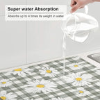 Daisy Dish Drying Mat For Kitchen Counter Absorbent Large Kitchen Fast Dry Pad - Image 6