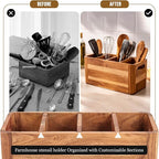 Wooden Caddy Utensil Holder - Image 3