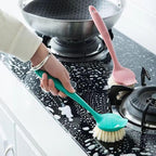 2 Pack Kitchen Dish Brush with Handle – Long Handle Scrubber with Tough Bristles - Image 2