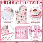 Fourluoo 10 Pcs Flamingo Kitchen Dish Towels Rugs Oven Mitts and Pot Holders - Image 5