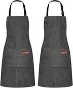 2Pack Adjustable Kitchen Apron for Women Men by ZAIORD